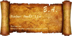 Bader Amália névjegykártya