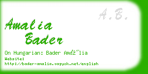 amalia bader business card